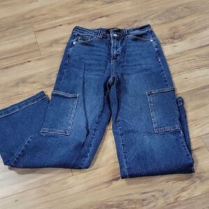 Judy Blue Dark Denim  Cargo Jeans